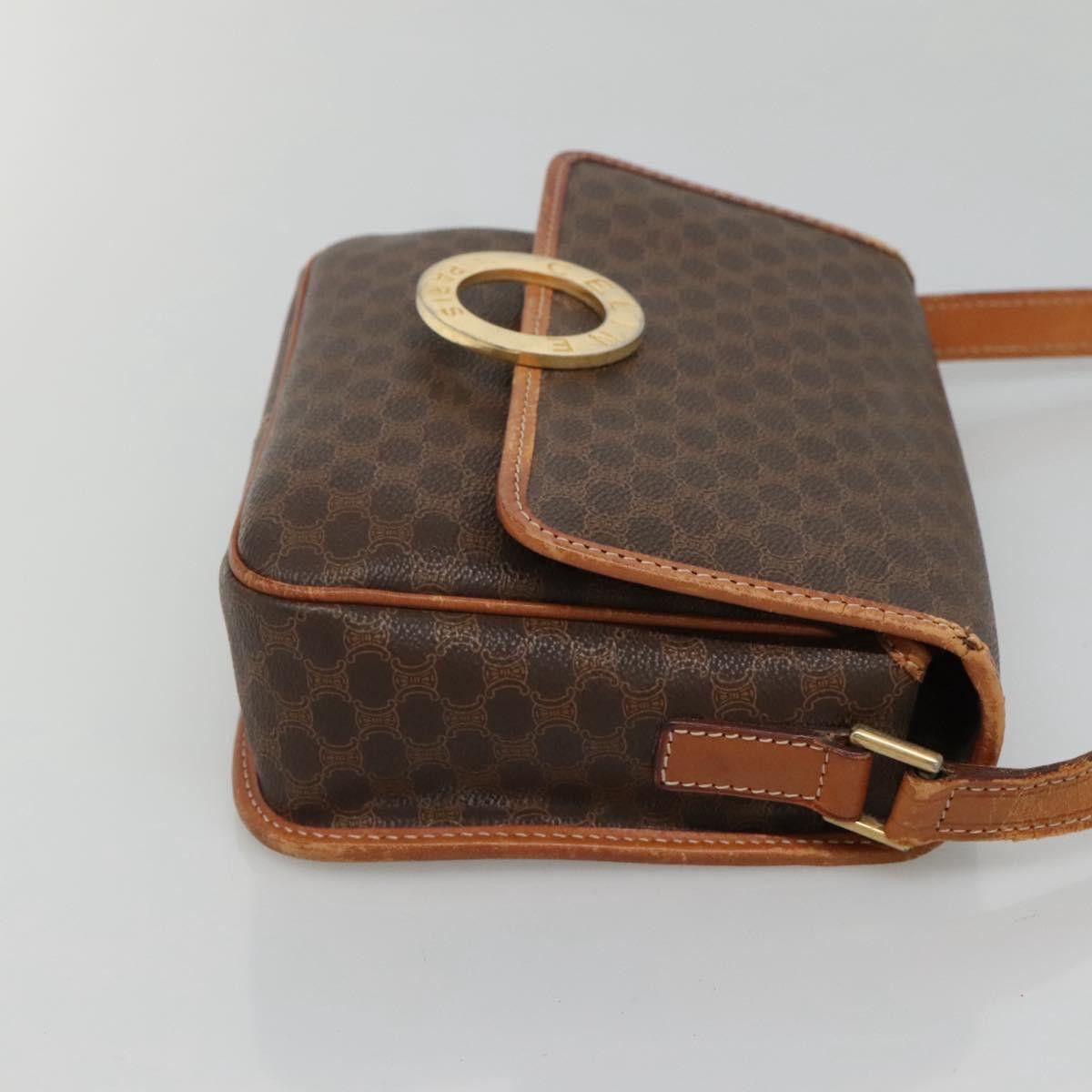 Celine CELINE Macadam Canvas Shoulder Bag Pvc Leather Brown Gold Size ONE SIZE - 4 Thumbnail