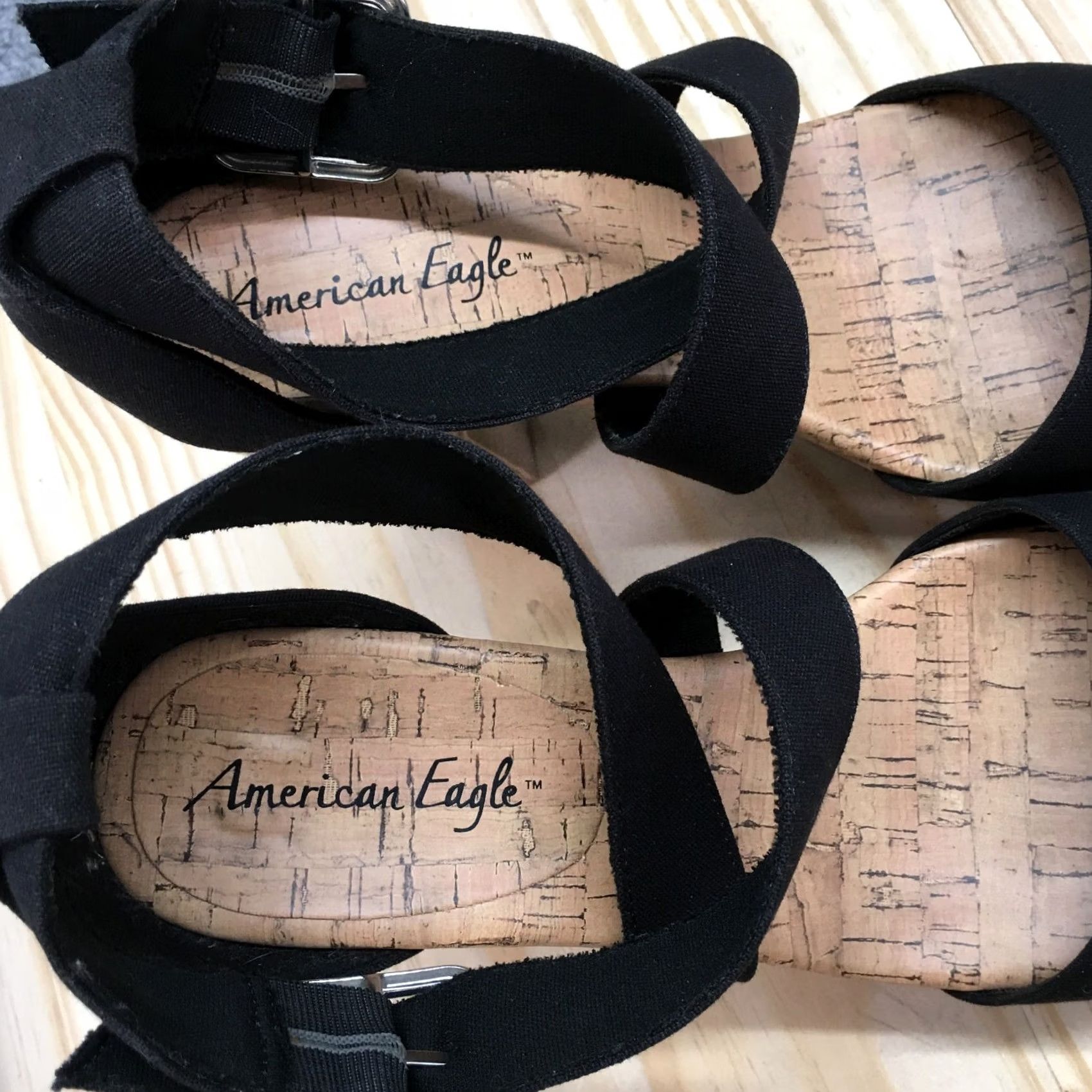 American Eagle Outfitters American Eagle Outfitters Heels Womens 9.5 Strappy Black Open Toe Buckled Block Shoes Size US 10 / IT 40 - 7 Thumbnail