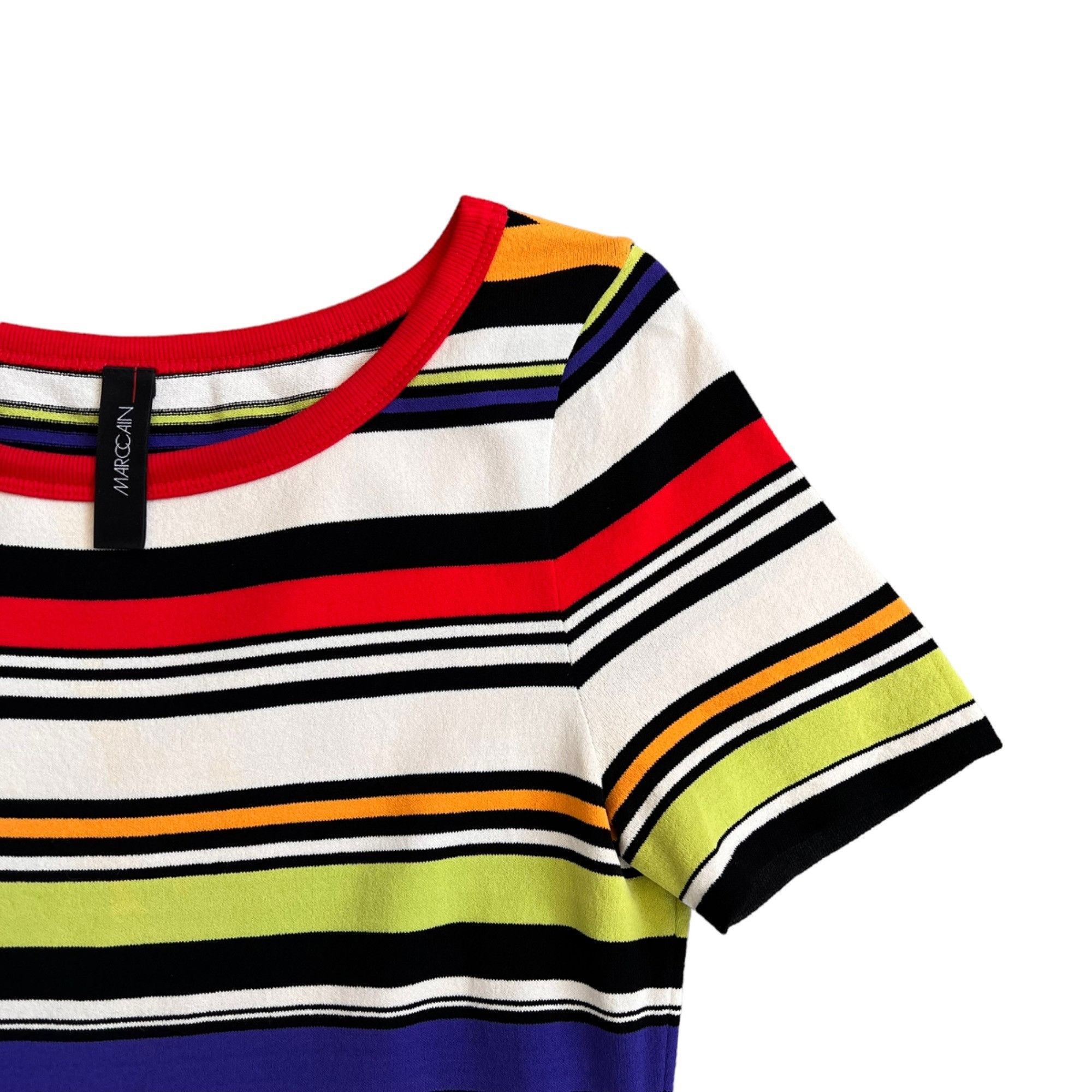Other Marc Cain Striped Retro Vibrant Y2K Tee S Size S / US 4 / IT 40 - 2 Thumbnail