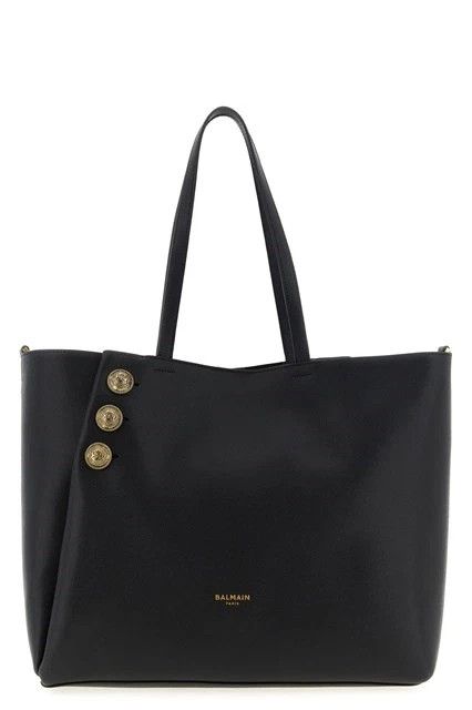 Balmain BALMAIN Emblem Black Leather Tote Bag New Size ONE SIZE - 1 Thumbnail