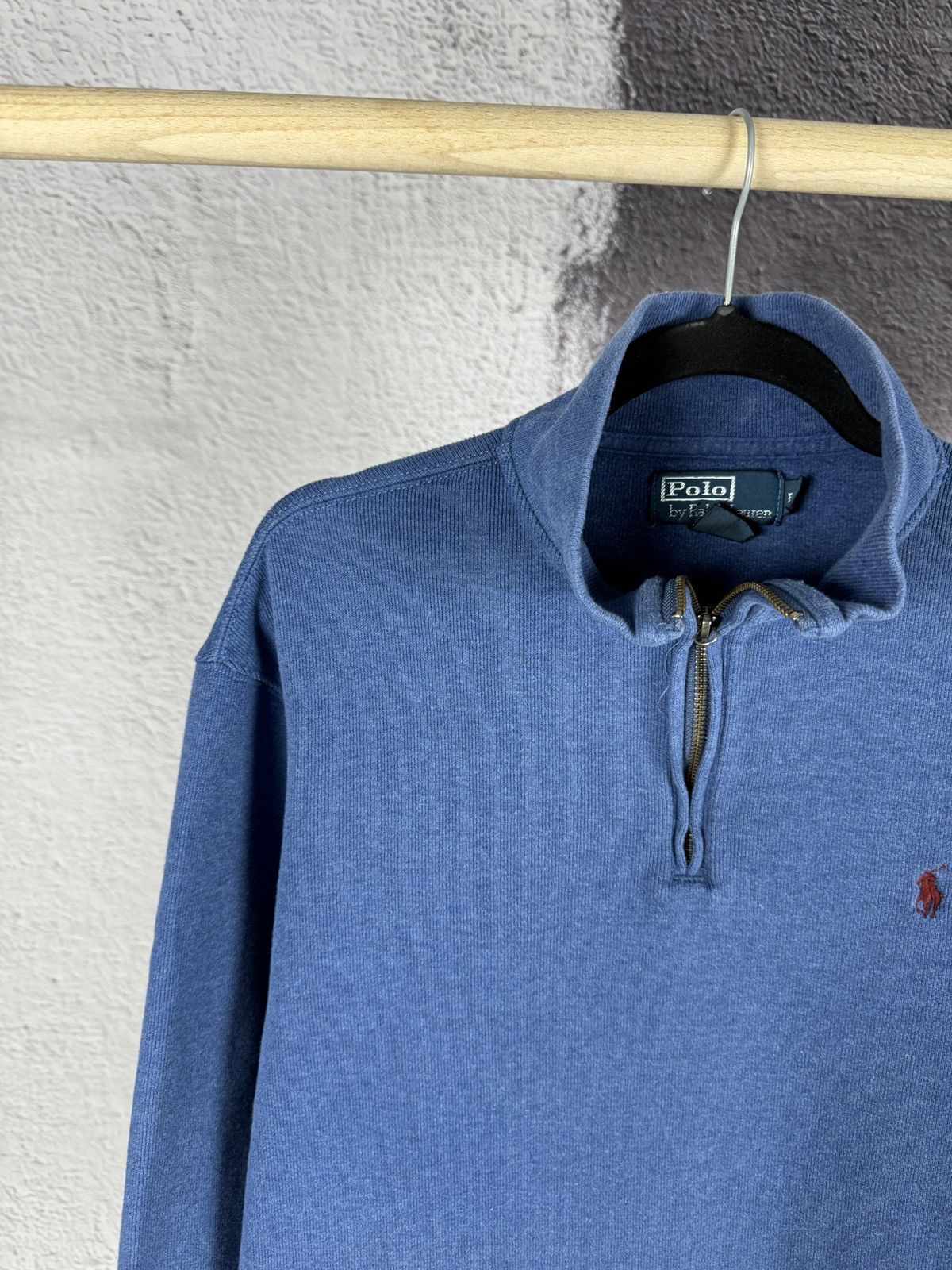 Polo Ralph Lauren Polo Ralph Lauren vintage 1/4 zip blue pullover sweater Size US L / EU 52-54 / 3 - 6 Thumbnail