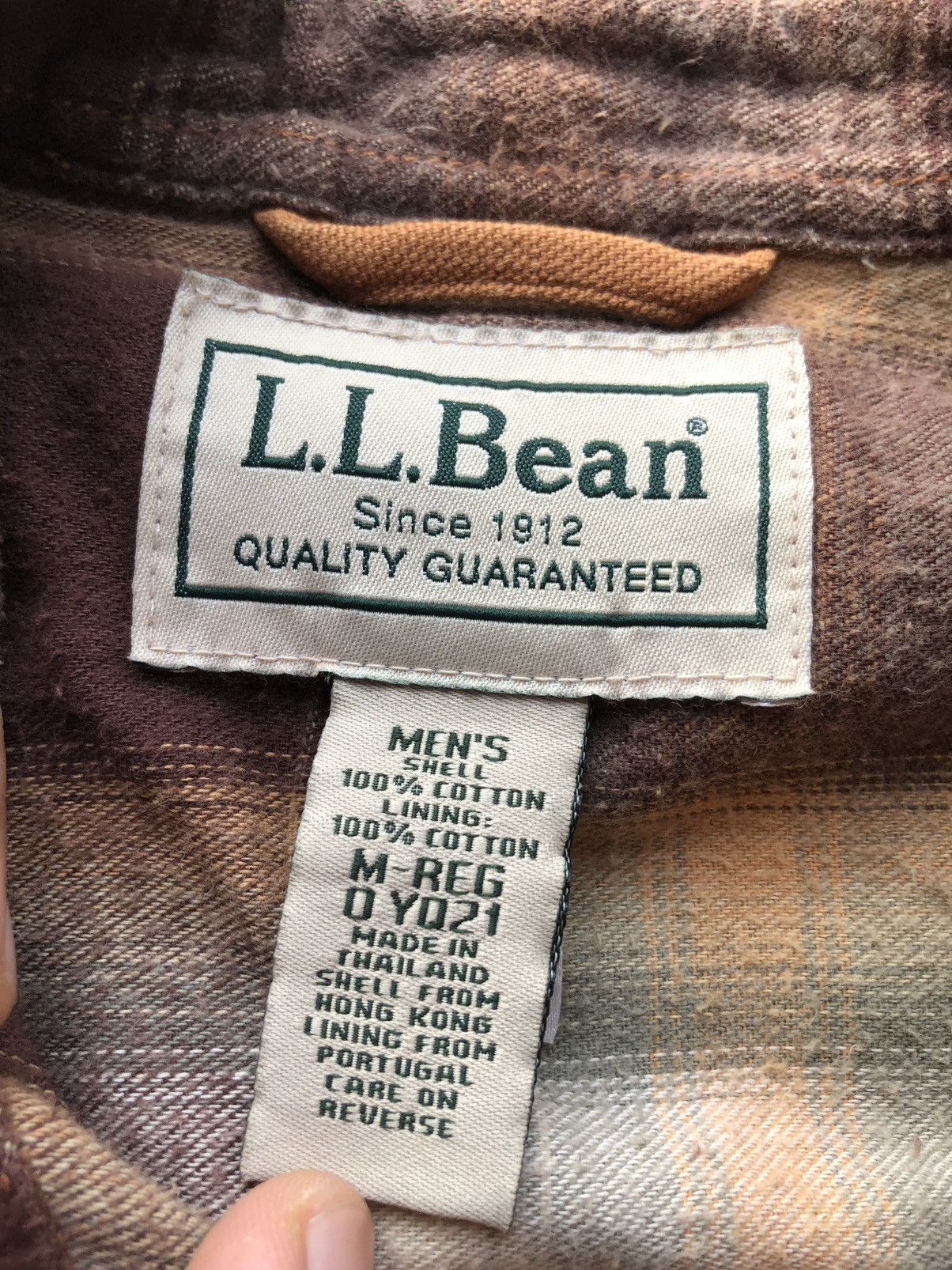 L.L. Bean Vintage 90's L.L. Bean Flannel Lined Canvas Work Jacket Size US M / EU 48-50 / 2 - 14 Thumbnail