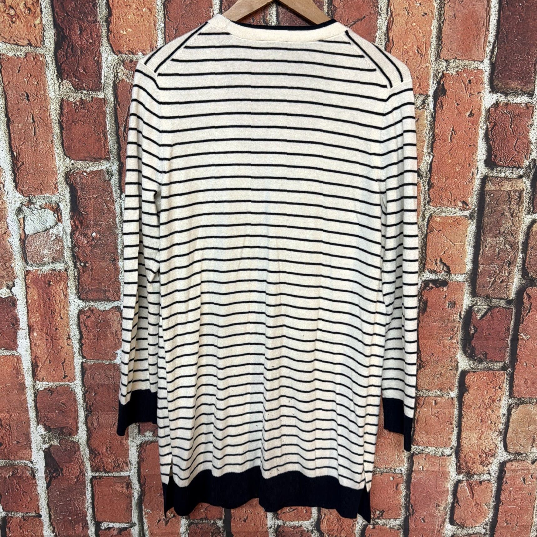 Talbots Talbots Blue White Striped Cardigan Womens Medium Sweater Button Pockets Knit Cotton Vintage: No Size M / US 6-8 / IT 42-44 - 4 Thumbnail