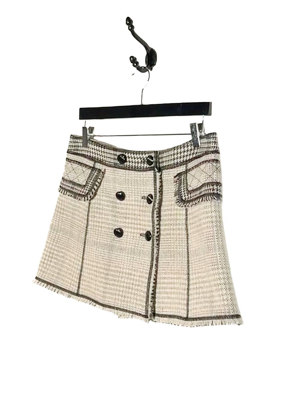 Louis Vuitton Louis Vuitton Houndstooth Tweed Overlapping Mini Skirt Size 28" / US 6 / IT 42 - 2 Thumbnail
