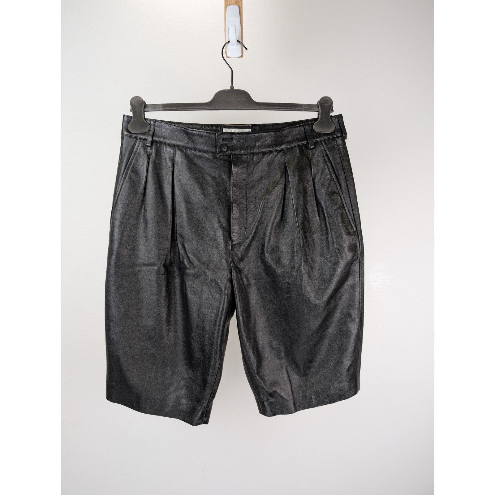Saint Laurent Paris o1rshd1 Leather Bermuda Shorts in Black Size US 34 / EU 50 - 7 Thumbnail