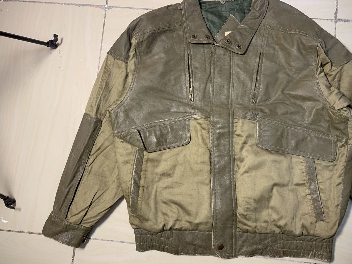 Japanese Brand RARE ORB BY MIZUNO COW LEATHER X COTTON JACKET RARE DESIGN Size US M / EU 48-50 / 2 - 3 Thumbnail