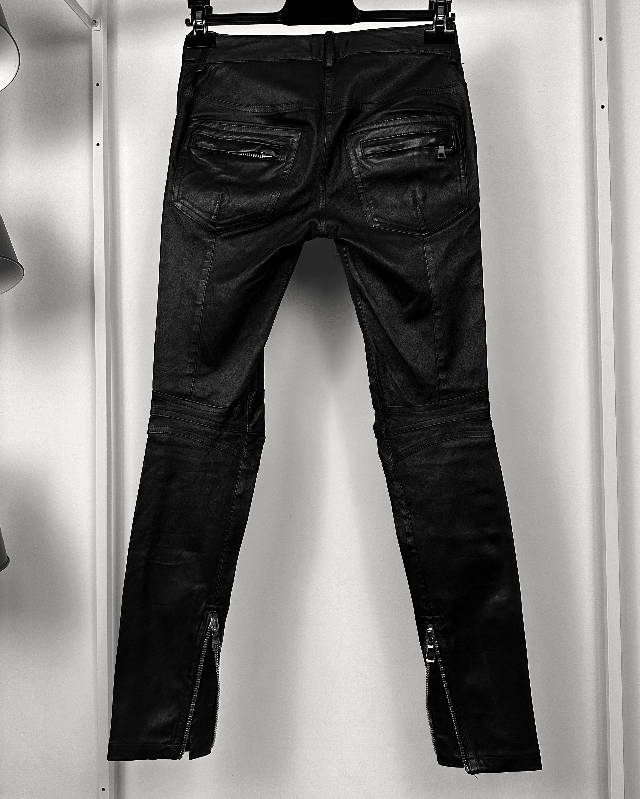 Balmain Balmain Christophe Decarnin Safety Pin Leather Biker Pants Size US 27 - 7 Thumbnail