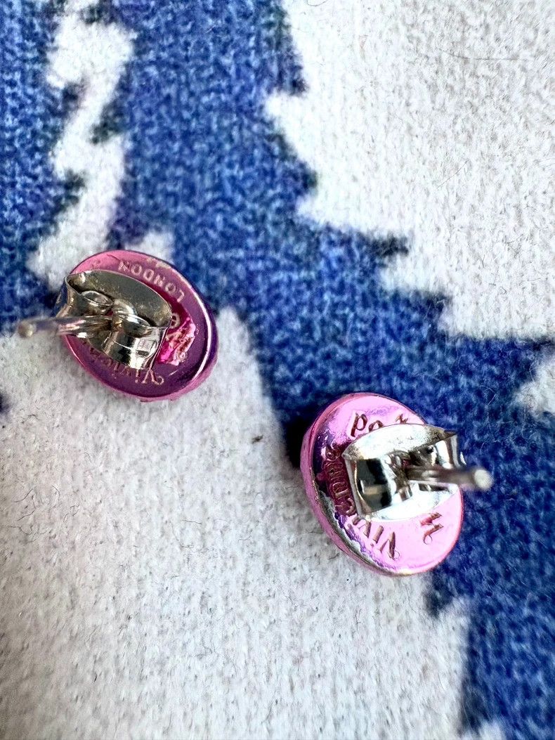 Vivienne Westwood Vivienne Westwood Vintage Pink Marble Saturn Stud Earrings Size ONE SIZE - 3 Thumbnail