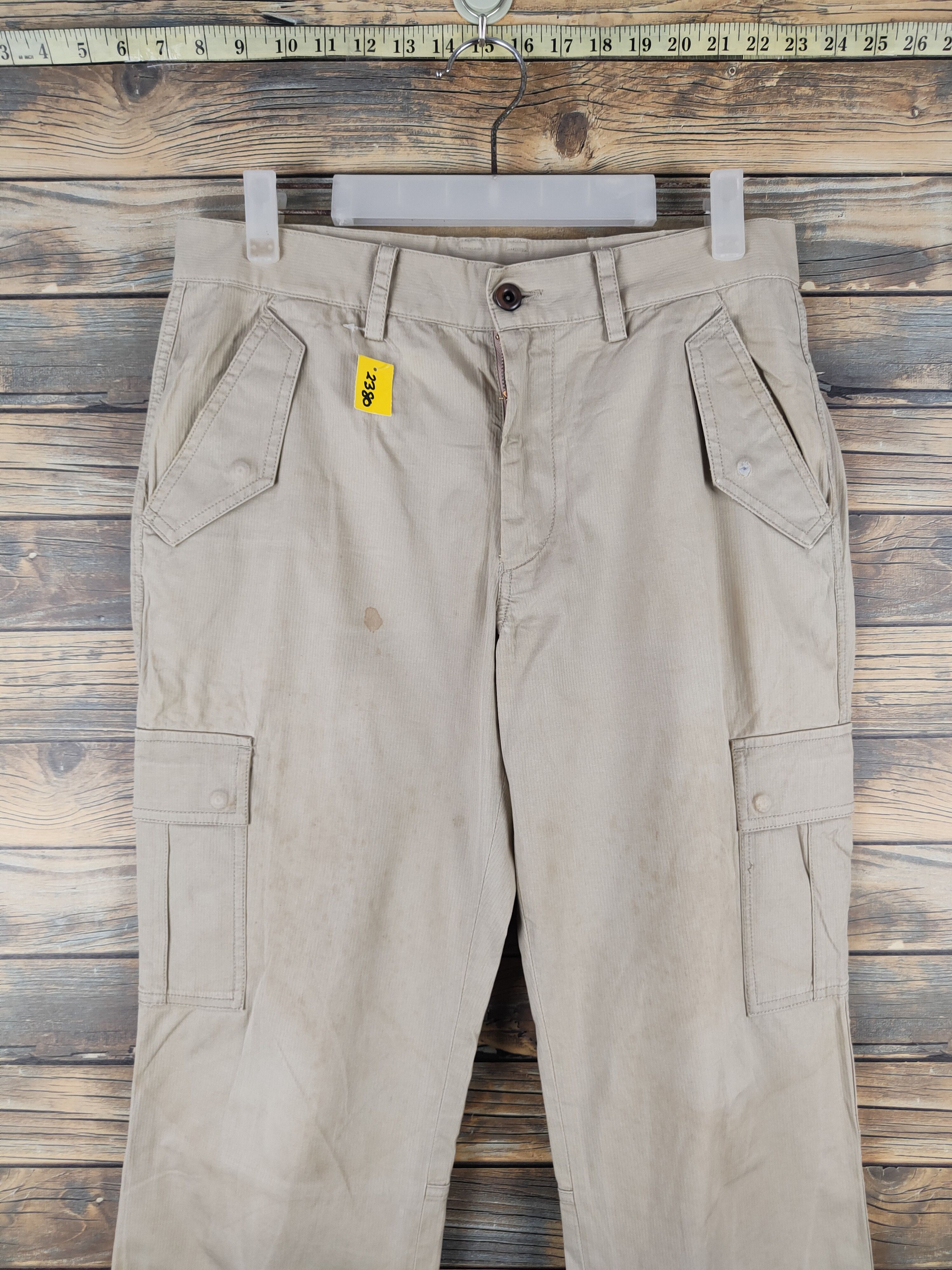 Japanese Brand DL Boycott Beige Multipocket Cargo Pants #2380 Size US 32 / EU 48 - 2 Thumbnail
