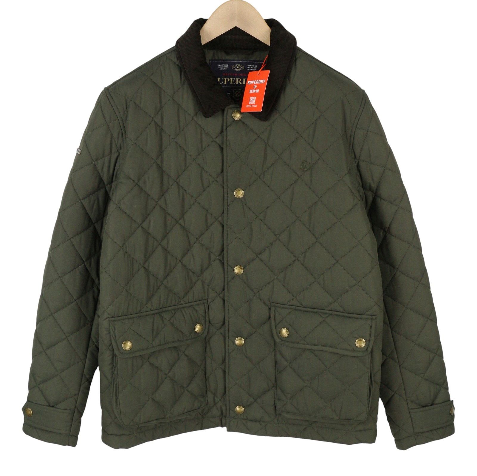 Superdry Estate Coach M Green Cord Collar Light 87140 Size US M / EU 48-50 / 2 - 1 Thumbnail