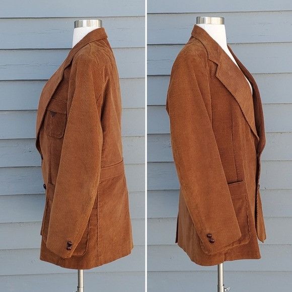 Vintage Vintage 70s Lee Western Boho Cowboy Brown Corduroy Blazer Size M / US 6-8 / IT 42-44 - 2 Thumbnail