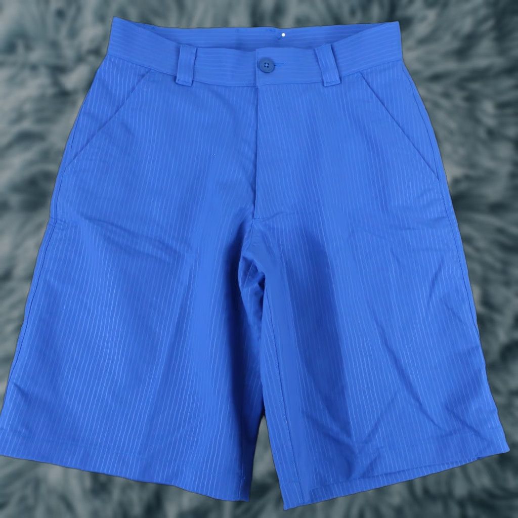 Under Armour Under Armour Shorts Men 28 Blue Striped HeatGear Performance Stretch Long Inseam Chino Casual Loose Breathable Lightweight Inseam 12 in 28 in Mens Size US 28 / EU 44 - 1 Thumbnail