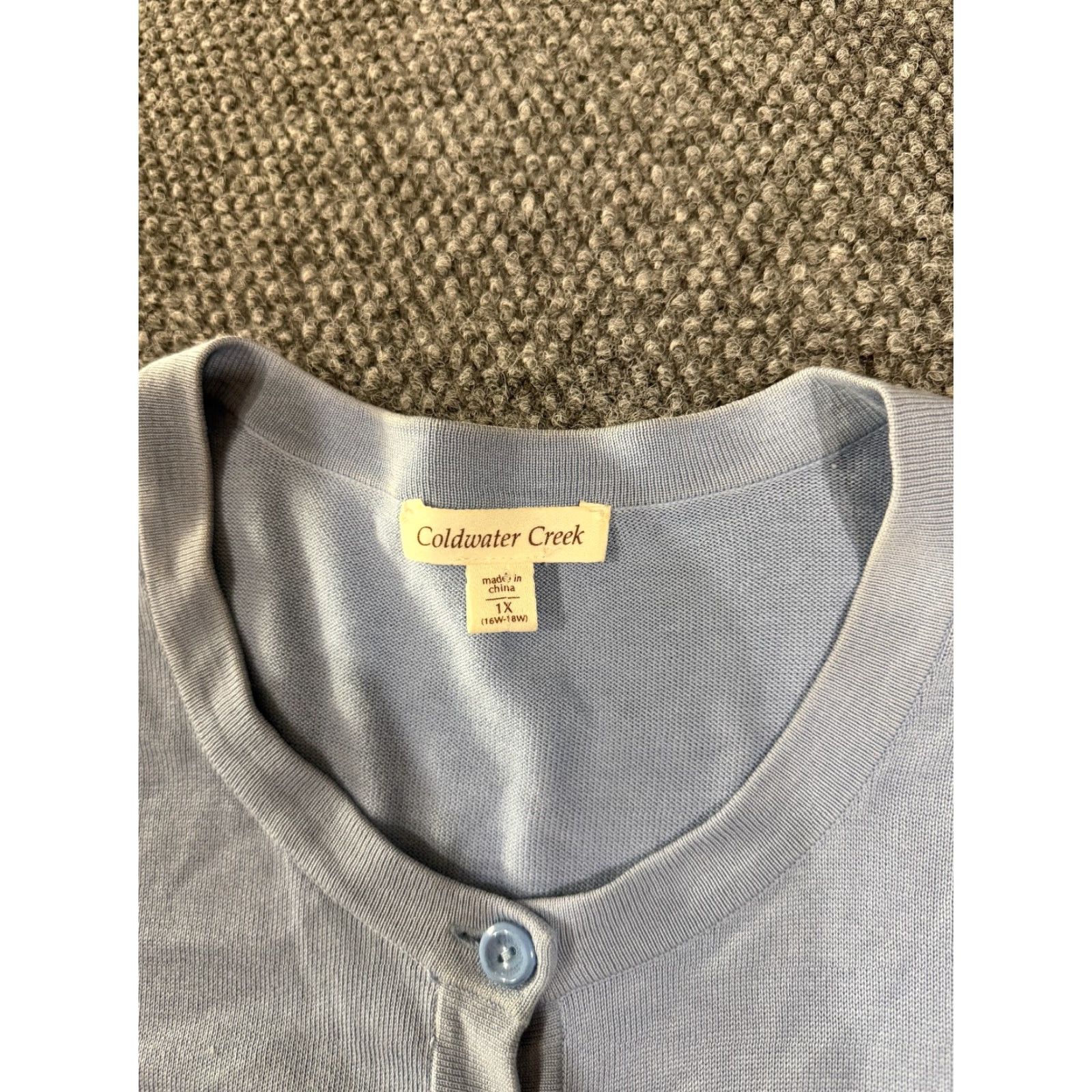 Coldwater Creek Coldwater Creek Cardigan Womens 1X Blue Button Front Knit Sweater Soft Stretch Crew Neck Long Sleeve Casual Knit Size XL / US 12-14 / IT 48-50 - 3 Thumbnail