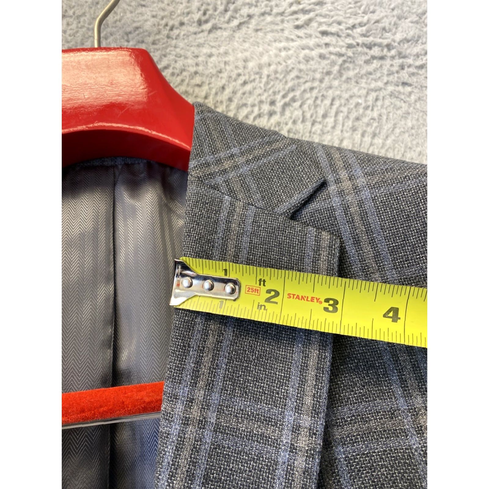 Joseph Abboud Joseph Abboud Made In Mexico 38R Tweed Sport Jacket Blazer Gray Plaid 140-37 Size 38R - 6 Thumbnail