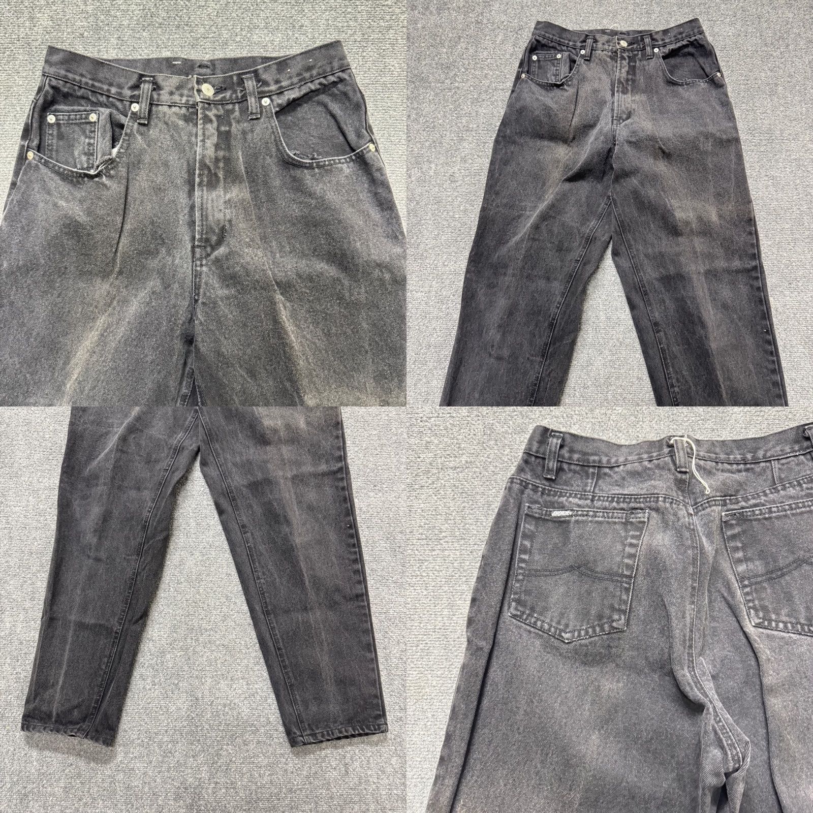 Jordache VINTAGE Jordache Jeans Skater Bootcut Black 14W 24x29 100% Cotton Womens Grunge Size 36" / US 14 / IT 50 - 8 Thumbnail