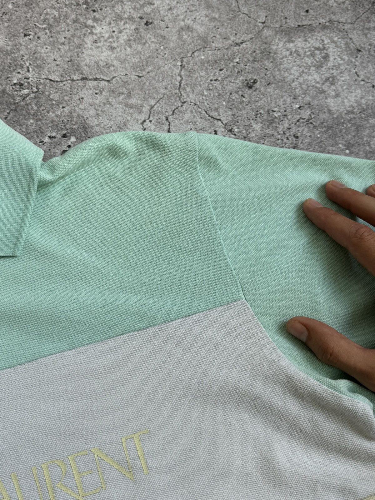 Vintage × Yves Saint Laurent Vintage YSL big logo Y2K polo t-shirt Size US L / EU 52-54 / 3 - 5 Thumbnail