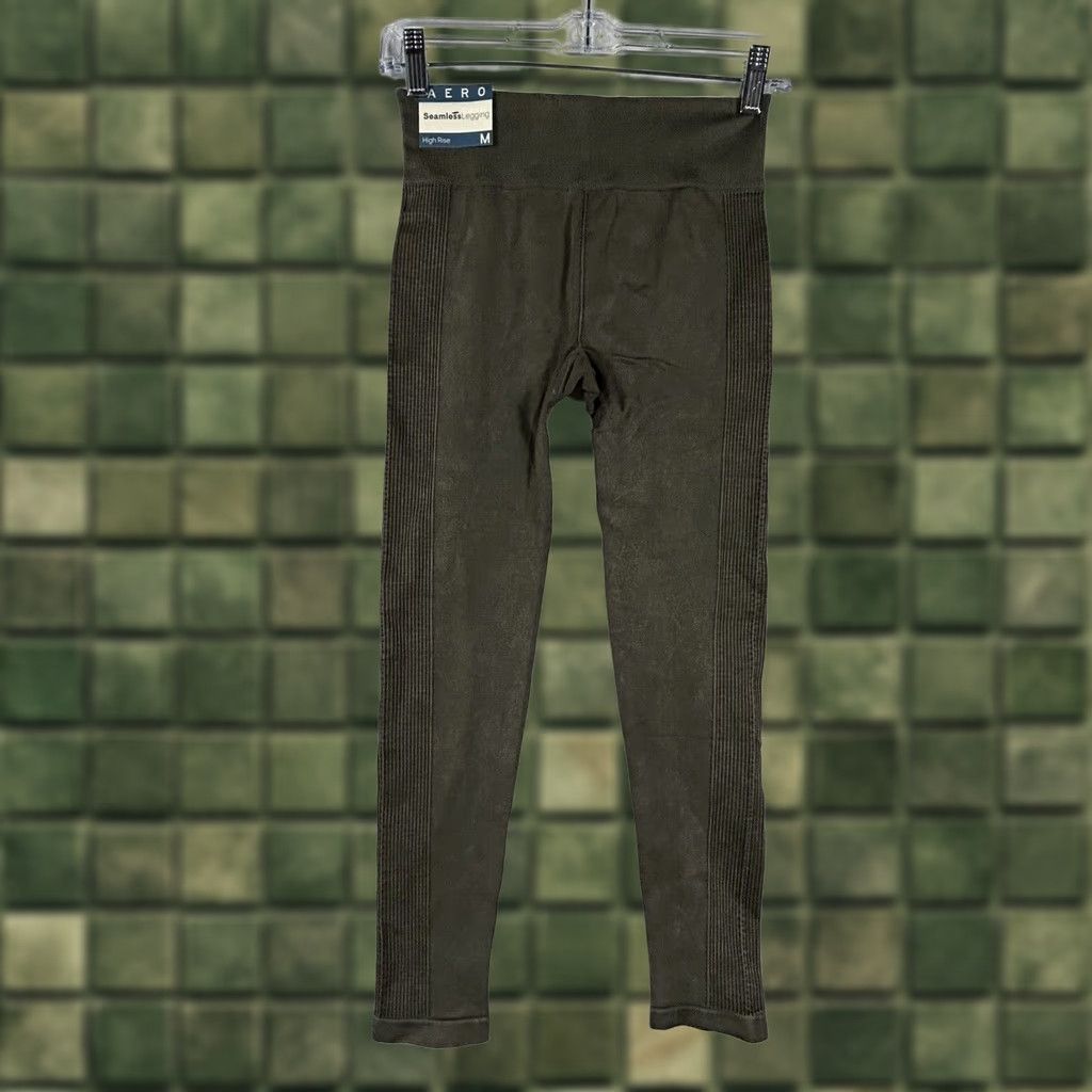 Vintage Aero Women's Leggings Seamed High Rise Ankle Green M NWT Size 32" / US 10 / IT 46 - 1 Thumbnail