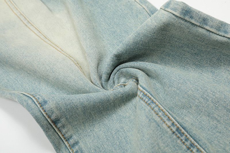 Vintage Retro washed men's cleanfit distressed curved jeans Size US 32 / EU 48 - 5 Thumbnail