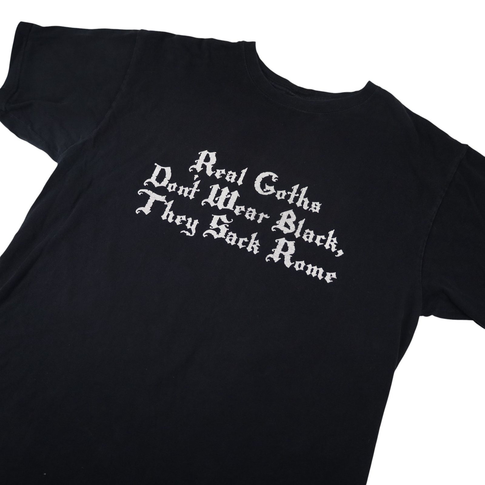 Vintage Vintage Y2k Real Goths Sack Rome Slogan T Shirt Size US L / EU 52-54 / 3 - 2 Thumbnail