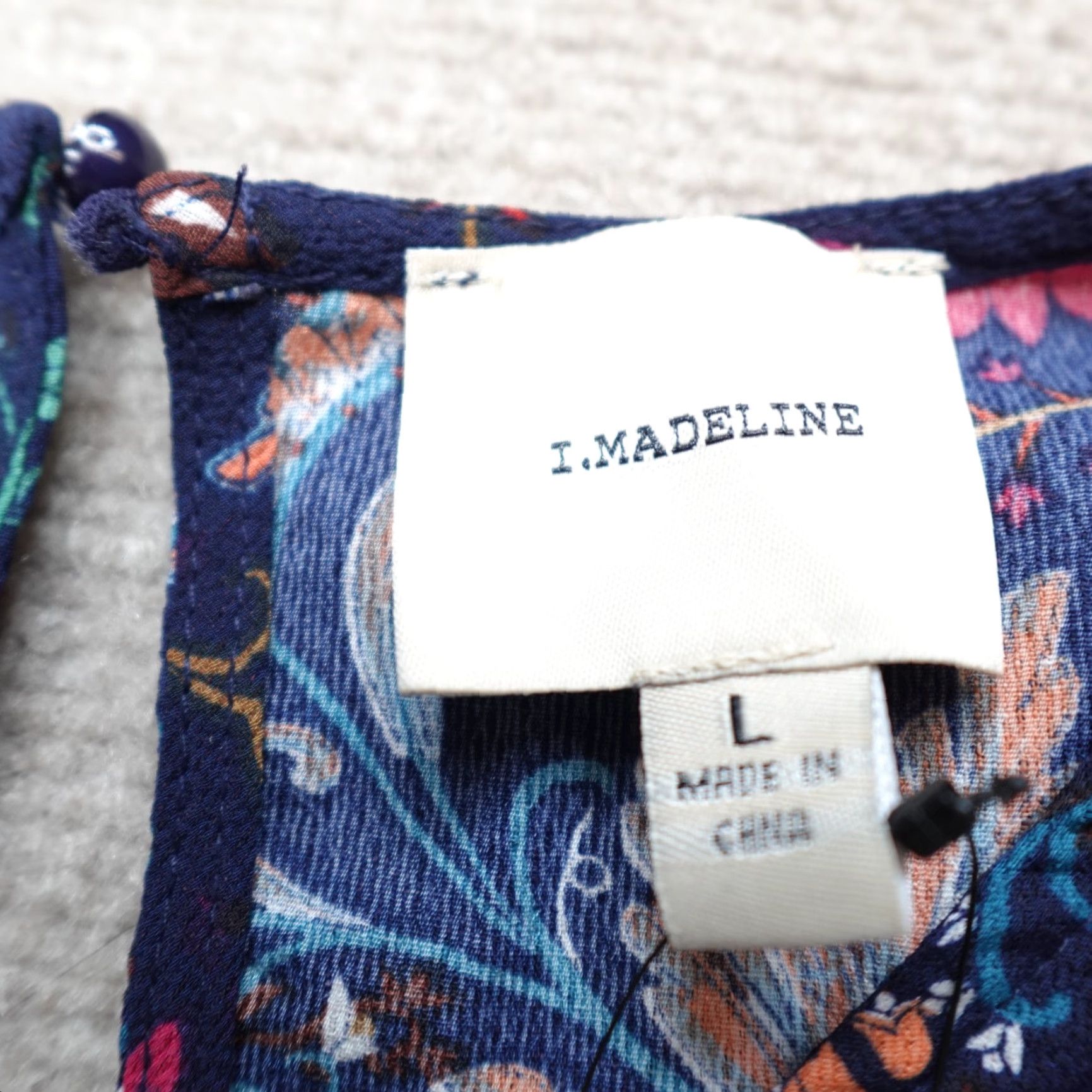 Vintage VINTAGE I. Madeline Womens Dress Large Blue Navy Garden Splendor NEW Size L / US 10 / IT 46 - 3 Thumbnail