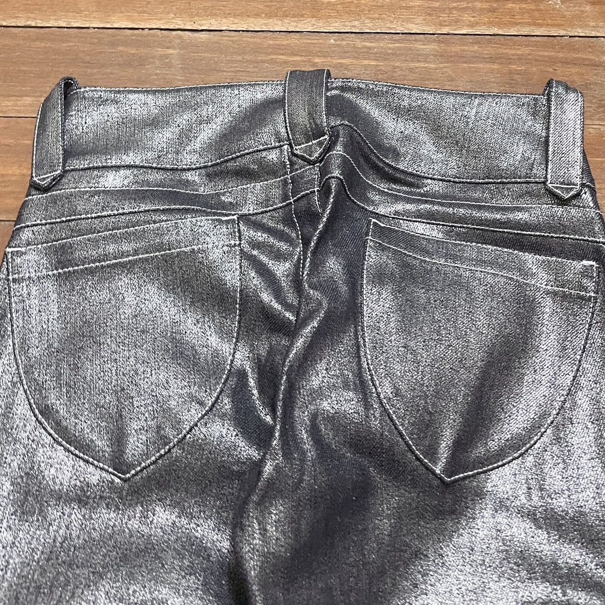 Japanese Brand × Vintage Rare Vintage Catherine Harnel Metallic Flared Pants 1990s Size US 29 - 4 Thumbnail