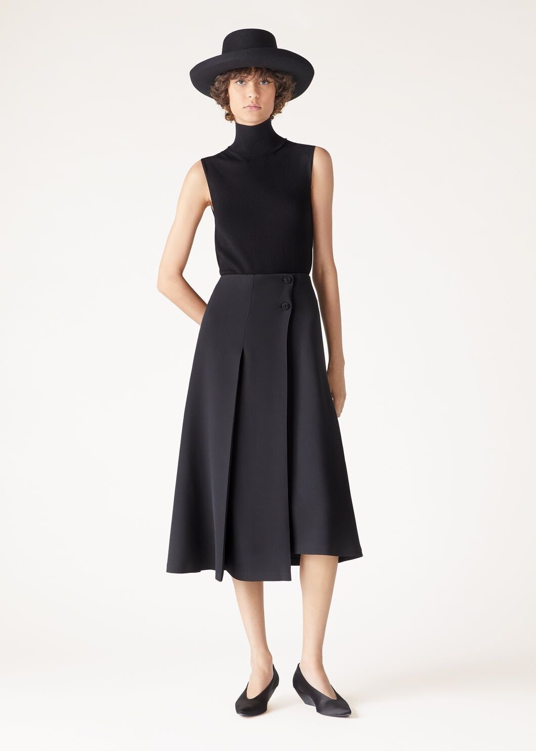 Loro Piana o1w1db10825 FAO3611 Alida Skirt in Black Size 26" / US 2 / IT 38 - 2 Thumbnail