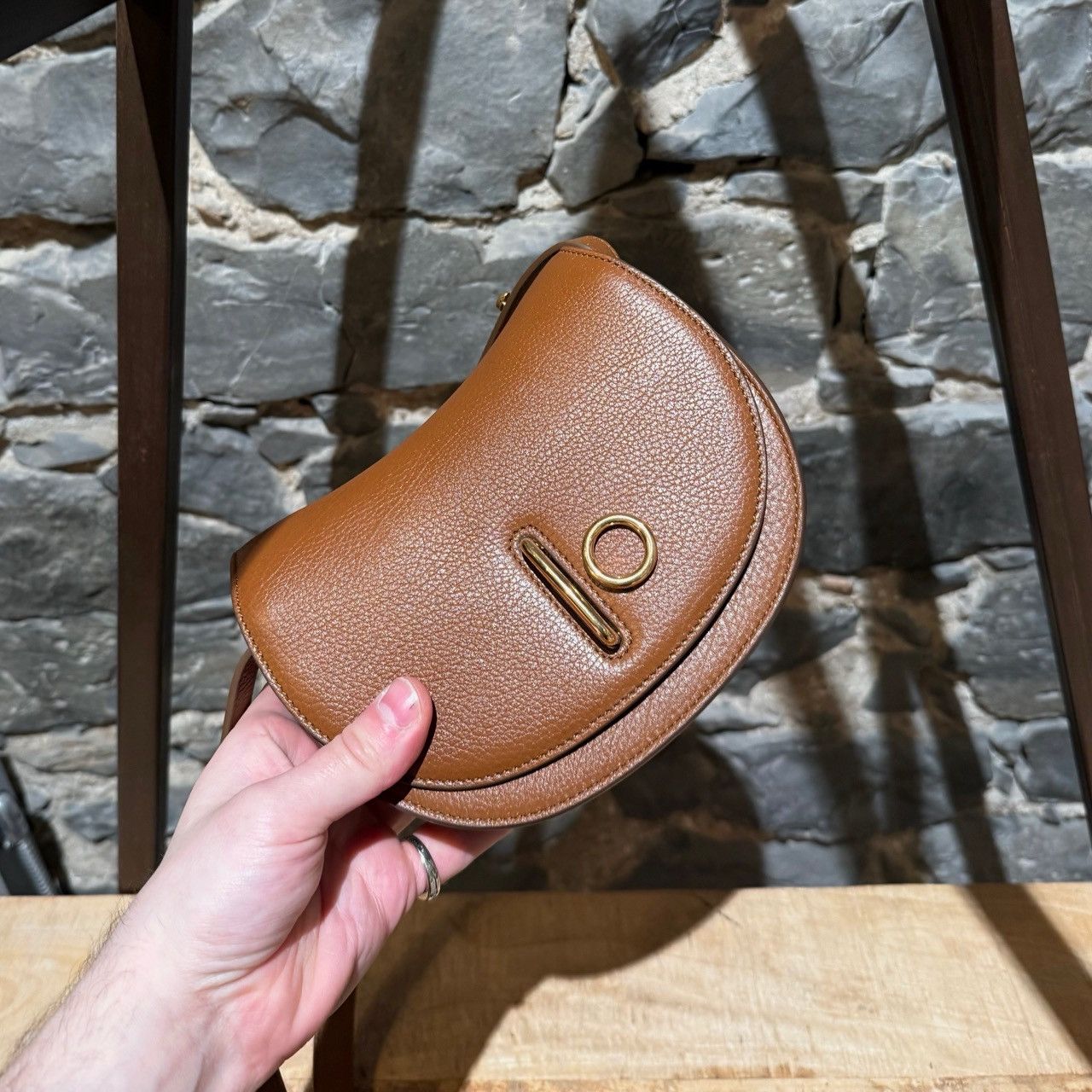 Burberry Burberry Brown Leather Rocking Horse Halfmoon Mini Bag Size ONE SIZE - 9 Thumbnail