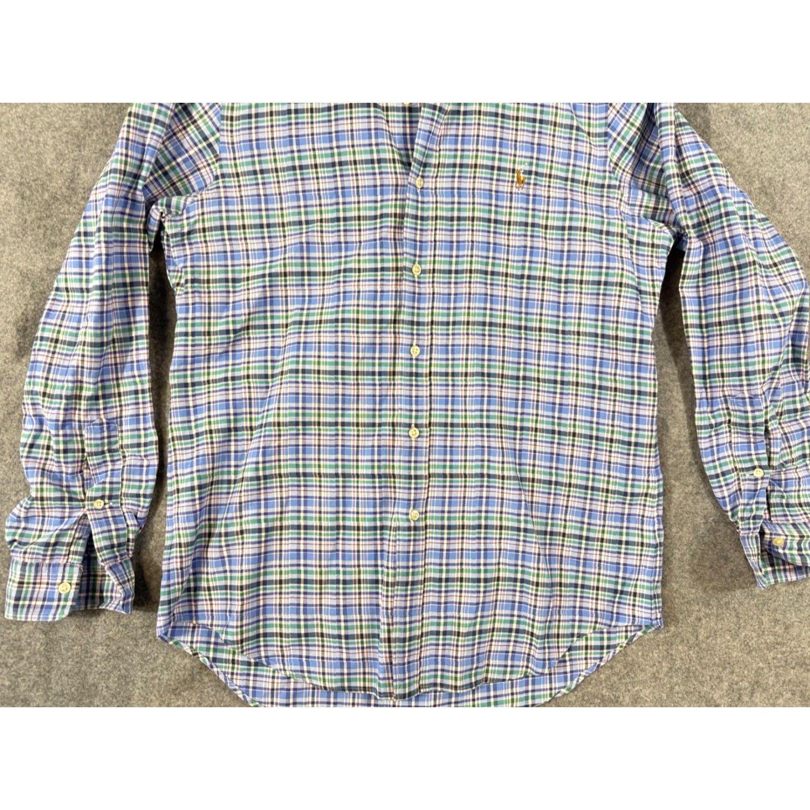 Ralph Lauren Ralph Lauren Shirt Mens M Blue Green Plaid Button-Down Long Sleeve Pony Logo Shirt Size US M / EU 48-50 / 2 - 4 Thumbnail