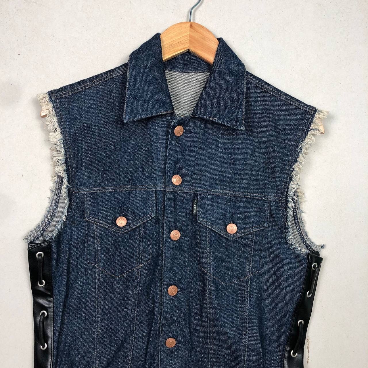 Kadoya Vintage KADOYA Japan Denim Bikers Vest Jacket Size US M / EU 48-50 / 2 - 4 Thumbnail