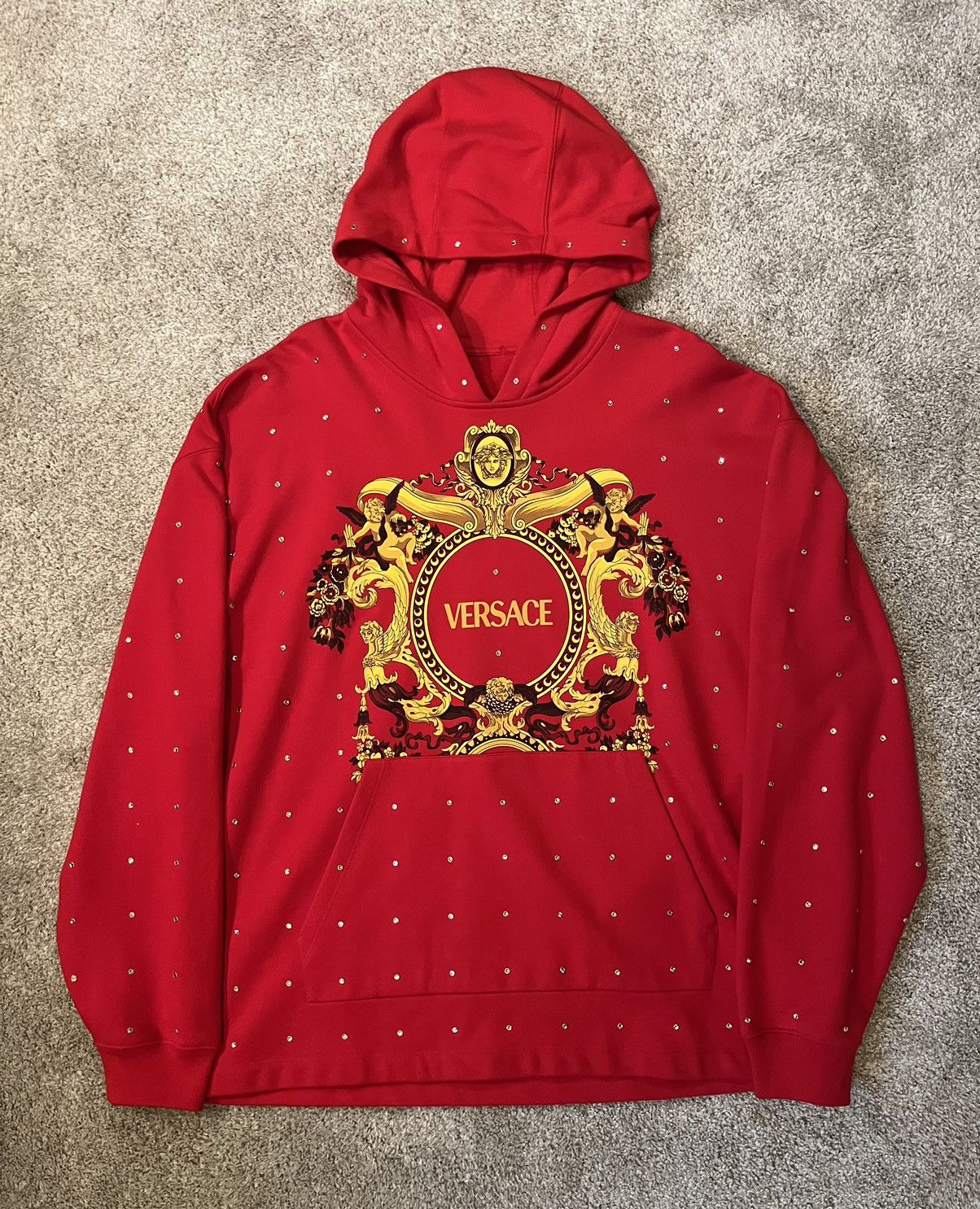 Versace Versace Baroque Crystal Grid Hoodie Size US XL / EU 56 / 4 - 2 Thumbnail
