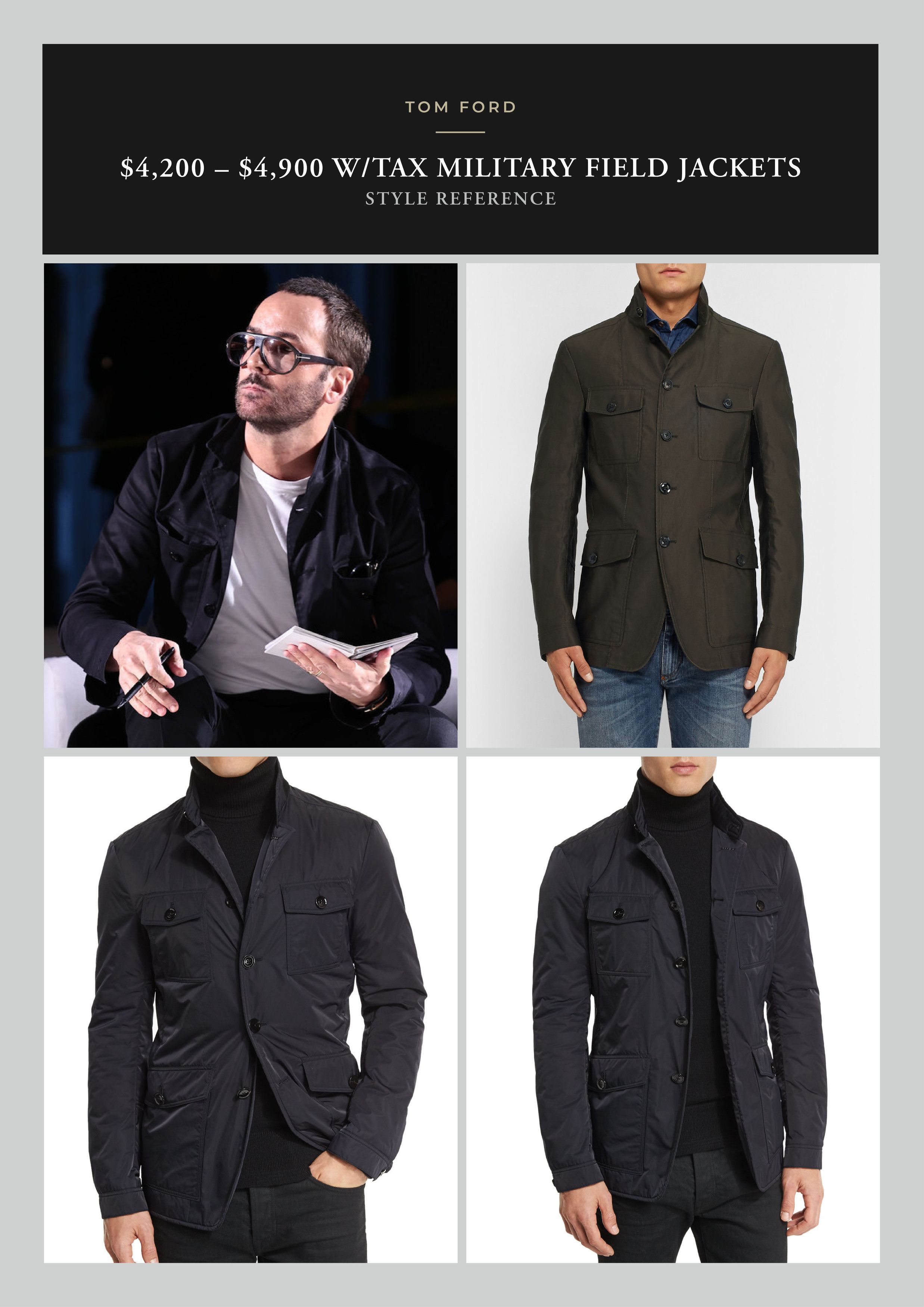 Tom Ford Effortless Cool Rare $4,200 w/tax New TOM FORD Field Jacket Size US M / EU 48-50 / 2 - 10 Thumbnail