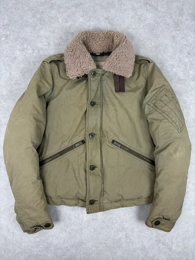 Burberry Burberry Khaki Olive Cargo Shearling Collar Bomber Jacket Size US S / EU 44-46 / 1 - 5 Thumbnail