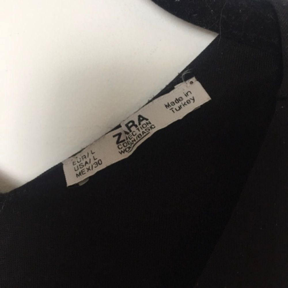 Zara Zara Black Thick Knit Sleeveless Crop Tank Top Size L Minima Size L / US 10 / IT 46 - 3 Thumbnail