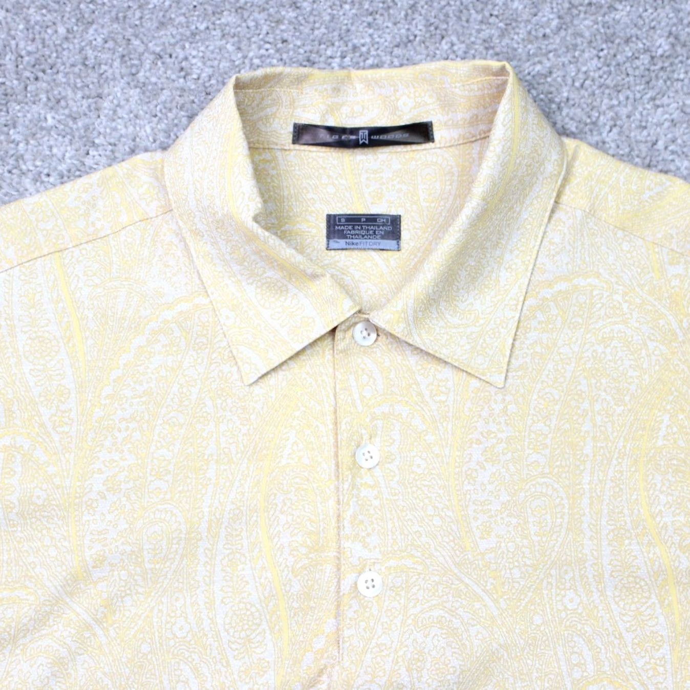 Nike Nike Tiger Woods Polo Shirt Mens Small Yellow Floral Dri-Fit Golf Short Sleeve Size US S / EU 44-46 / 1 - 5 Thumbnail