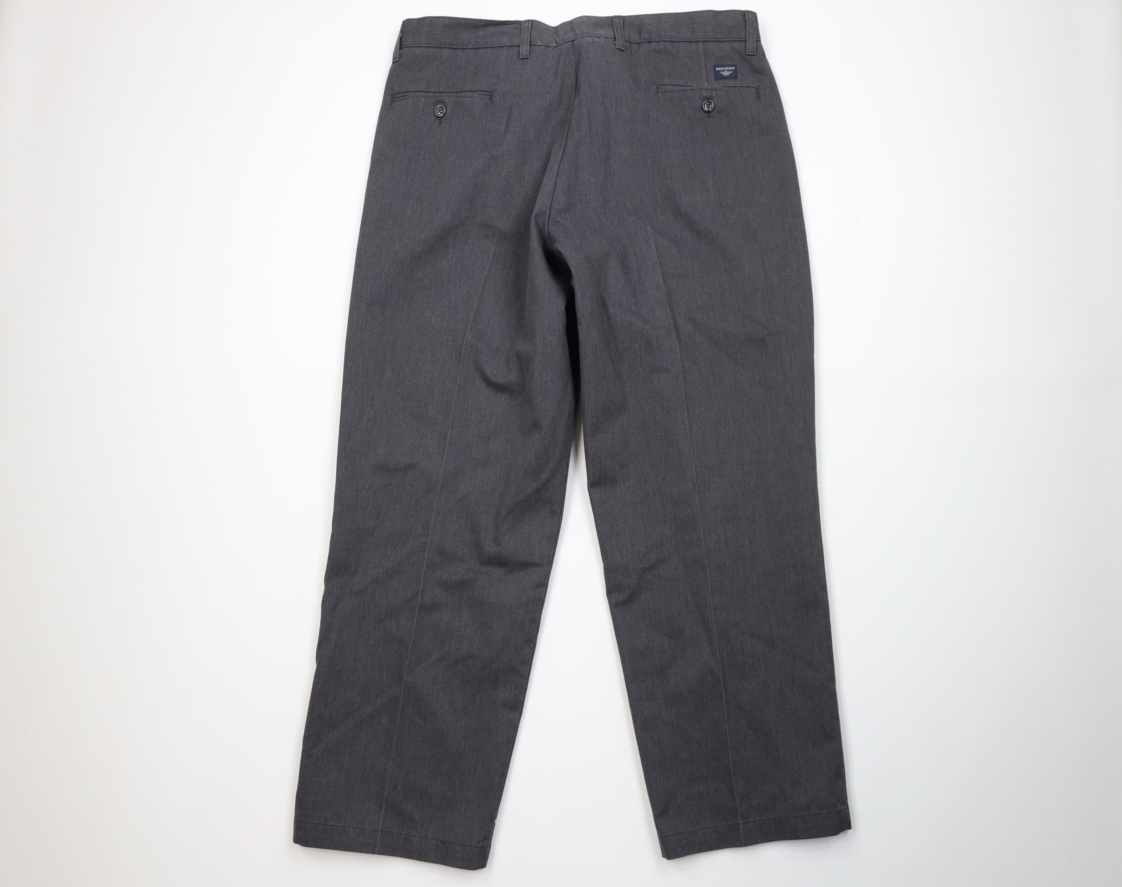 Dockers Vintage Y2K 2002 Dockers Wide Leg Chino Pants Gray Cotton Size US 38 / EU 54 - 10 Thumbnail