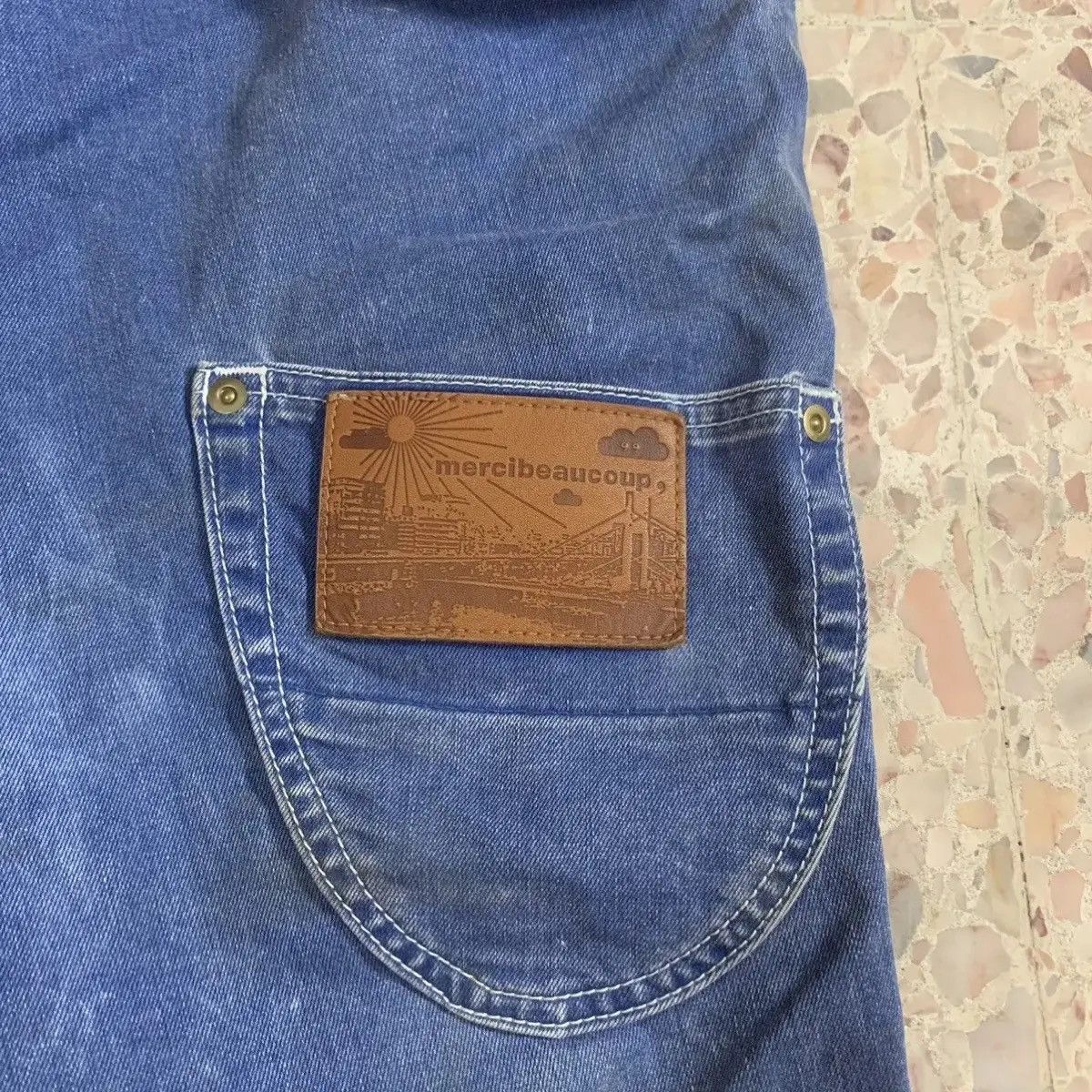 Issey Miyake MERCIBEAUCOUP BY ISSEY MIYAKE EAR DESIGN DROP CROTCH DENIM Size US 32 / EU 48 - 4 Thumbnail