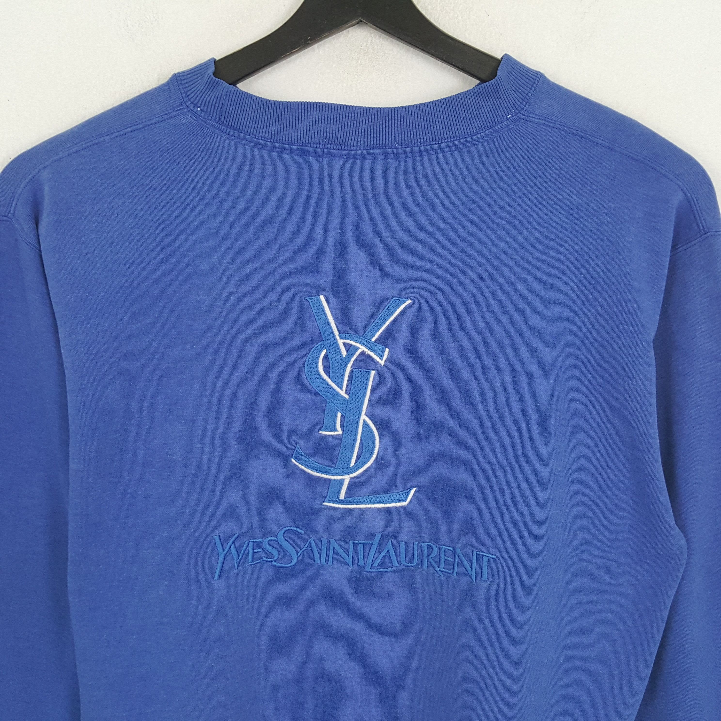Vintage × Yves Saint Laurent YVES Saint Laurent Fashion Brand Logo Design Sweatshirt Size US L / EU 52-54 / 3 - 2 Thumbnail