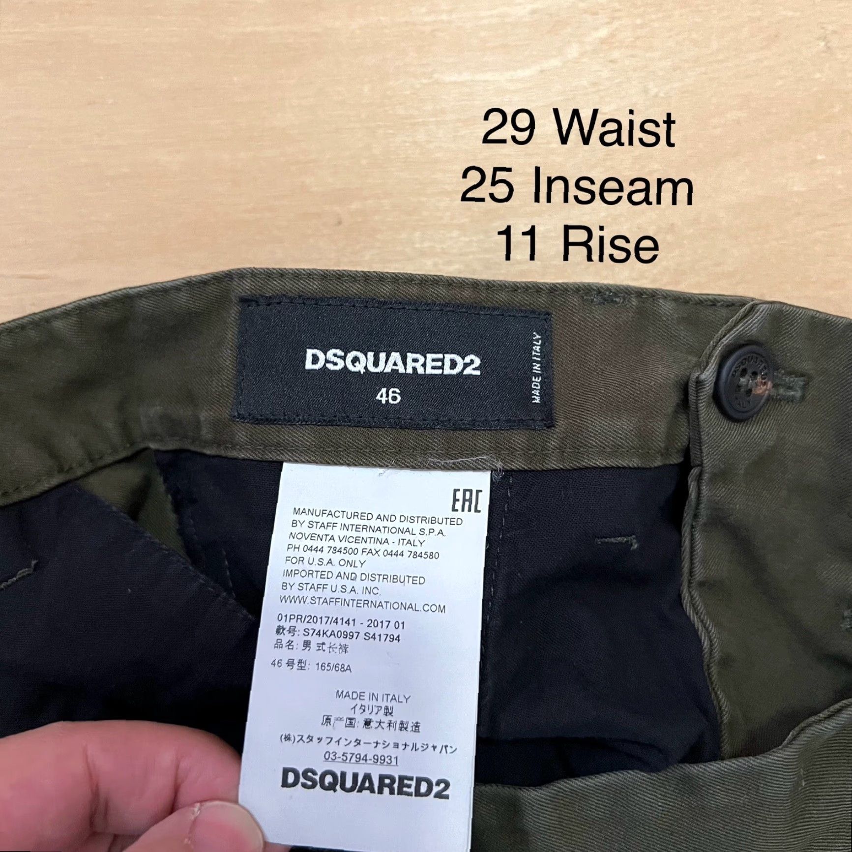 Dsquared2 Dsquared2 Pants 29x25 Green Chino Men Regular Straight Pockets Logo Made in Italy Streetwear Vintage No Size US 29 - 6 Thumbnail