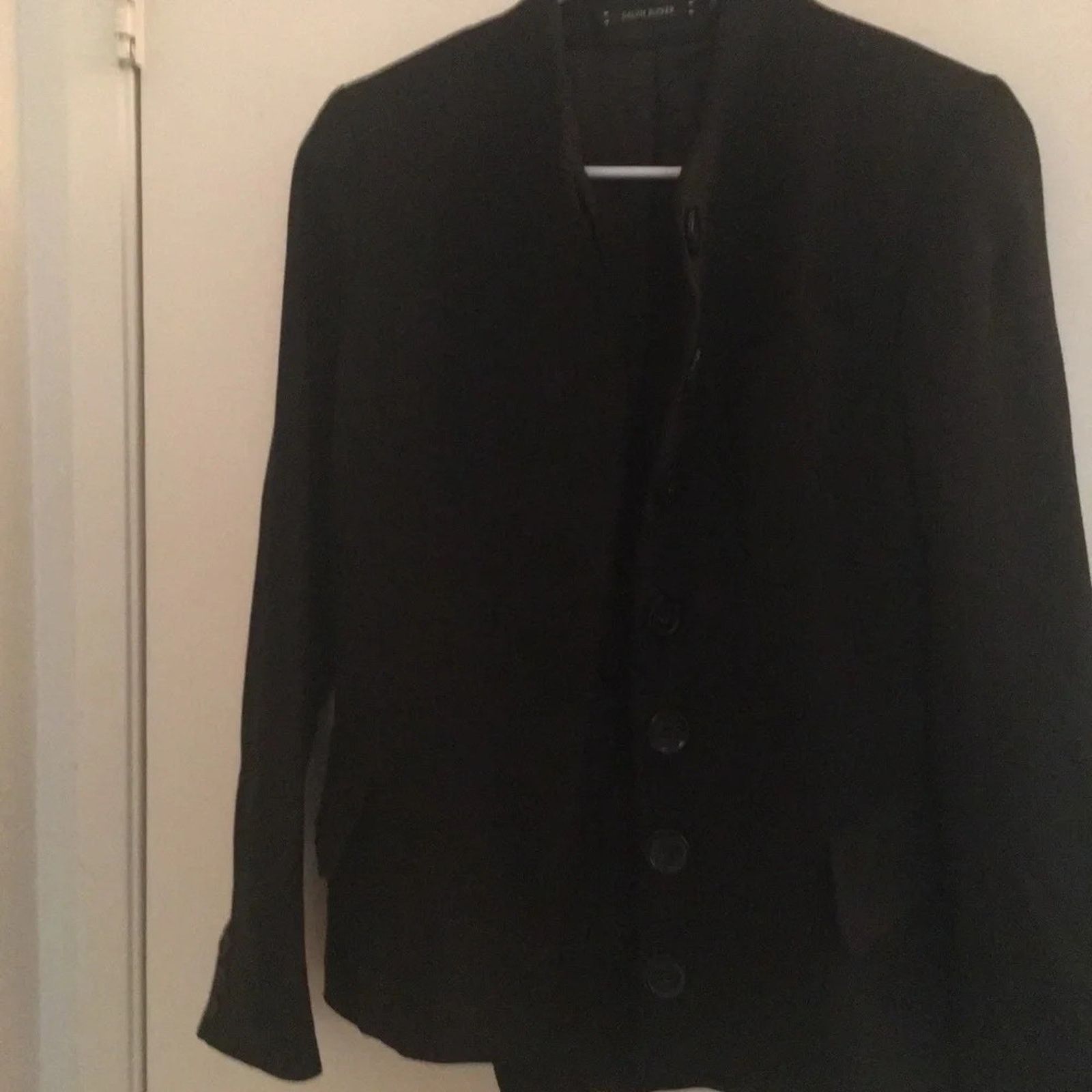 The Unbranded Brand Calvin Rucker single breasted black 100% silk jacket, size 2 Size XS / US 0-2 / IT 36-38 - 1 Thumbnail