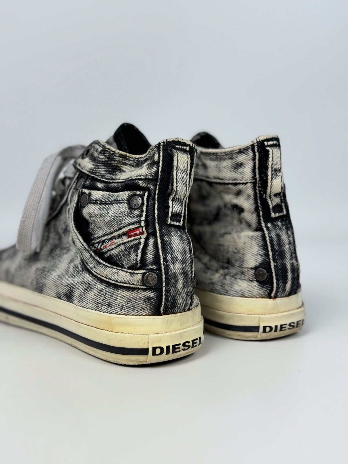 Diesel Diesel Exposure IV Jeans Black/White Denim Sneakers Size US 8.5 / IT 38.5 - 6 Thumbnail
