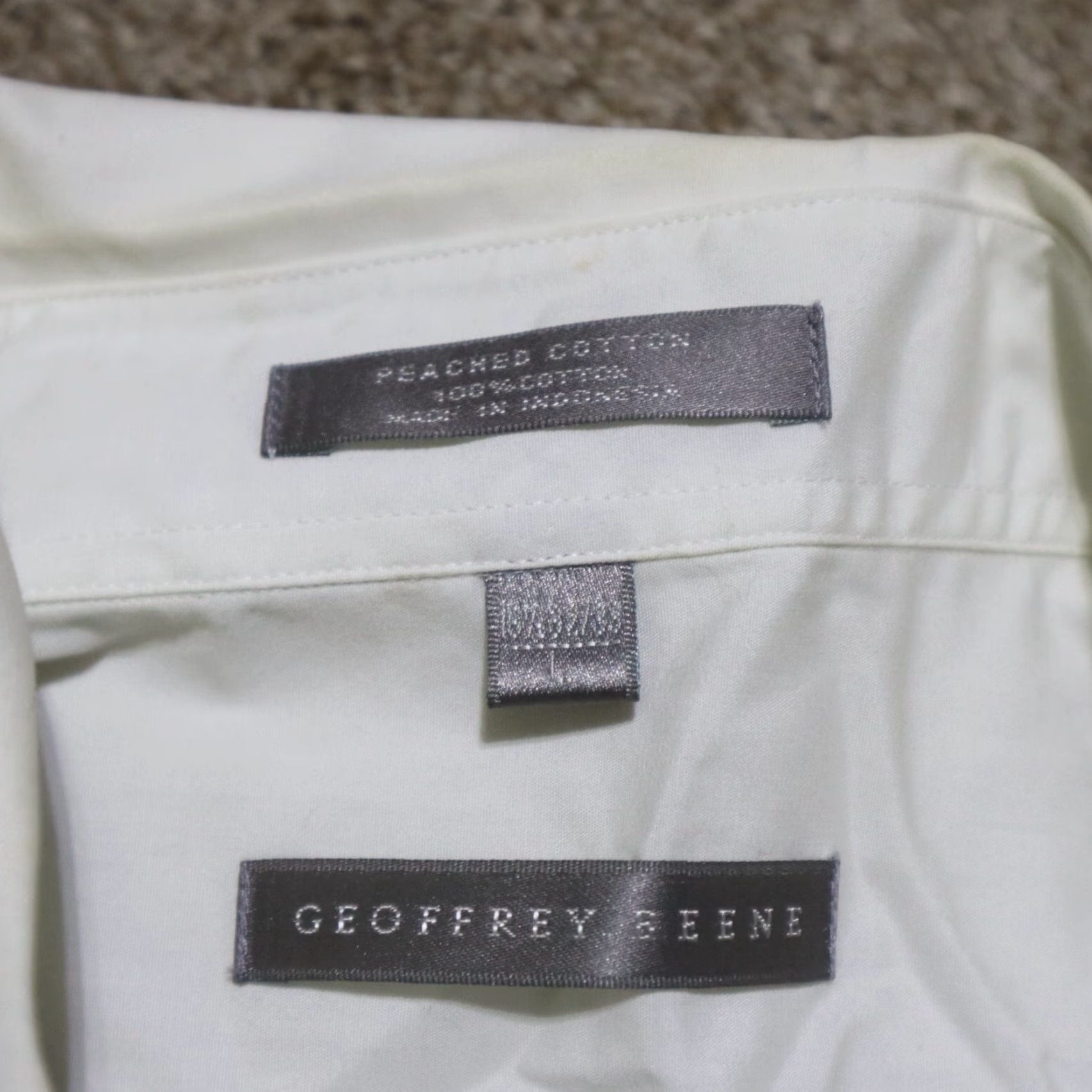 Geoffrey Beene Geoffrey Beene Shirt White Solid Long Sleeve Button-Up Adult Men's L Size US XL / EU 56 / 4 - 3 Thumbnail