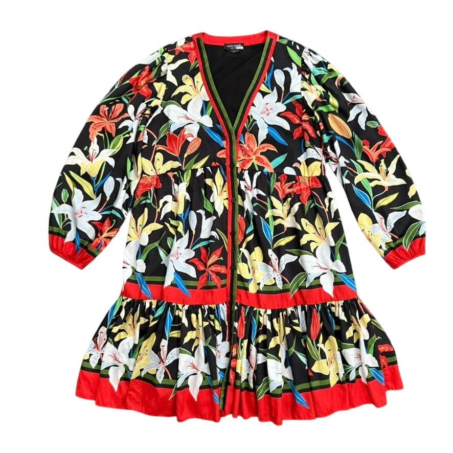 Kate Spade Kate Spade New York Summer Lilies Twill Dress Multi, Size L Size L / US 10 / IT 46 - 4 Thumbnail