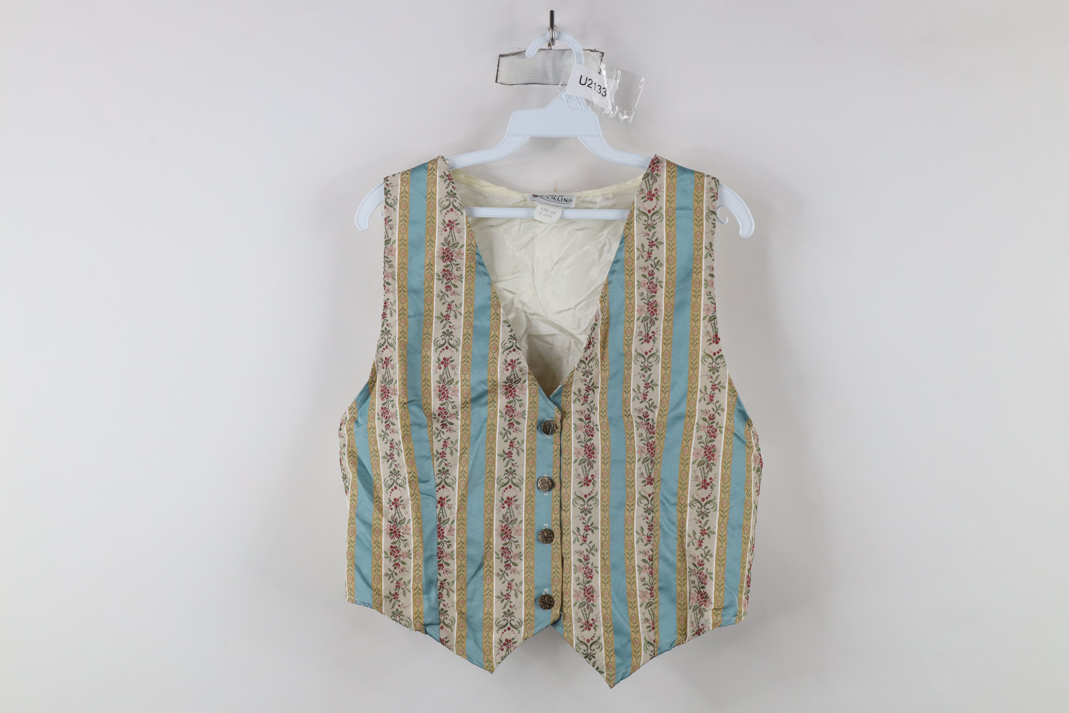 Vintage Vintage 90s Streetwear Flower Button Vest Jacket USA Size L / US 10 / IT 46 - 1 Thumbnail