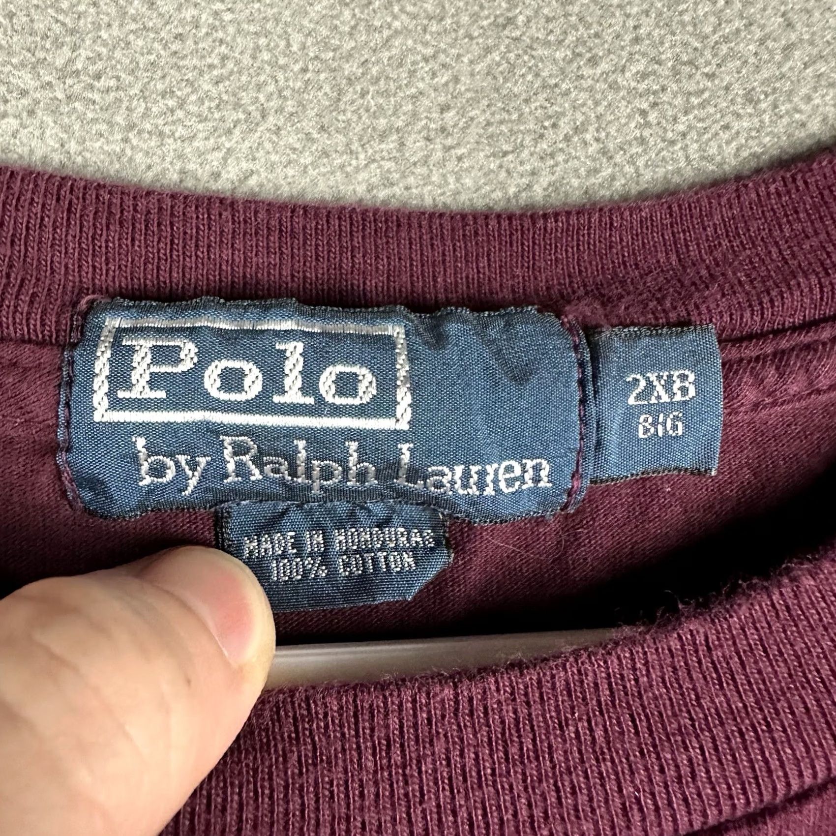 Polo Ralph Lauren Polo Ralph Lauren Shirt Mens 2XB BIG Maroon Red Long Sleeve Pocket Tee EUC Size US XXL / EU 58 / 5 - 4 Thumbnail