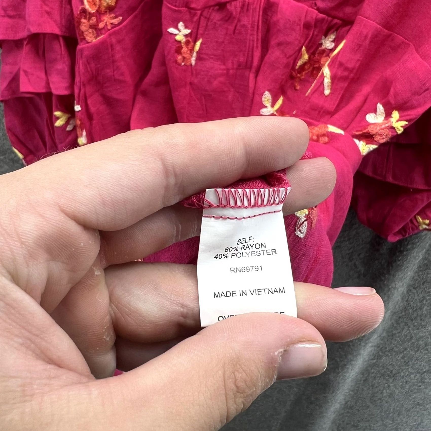 Anthropologie Fig And Flower Shirt Womens Large Pink Anthropologie Floral Ruffle Sleeve Tunic Size L / US 10 / IT 46 - 4 Thumbnail