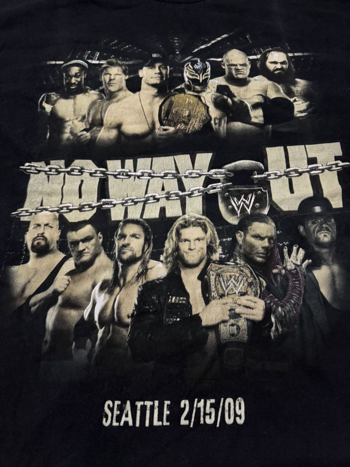 Vintage Vintage 00s WWE No Way Out 2009 PPV T-Shirt Size US L / EU 52-54 / 3 - 6 Thumbnail