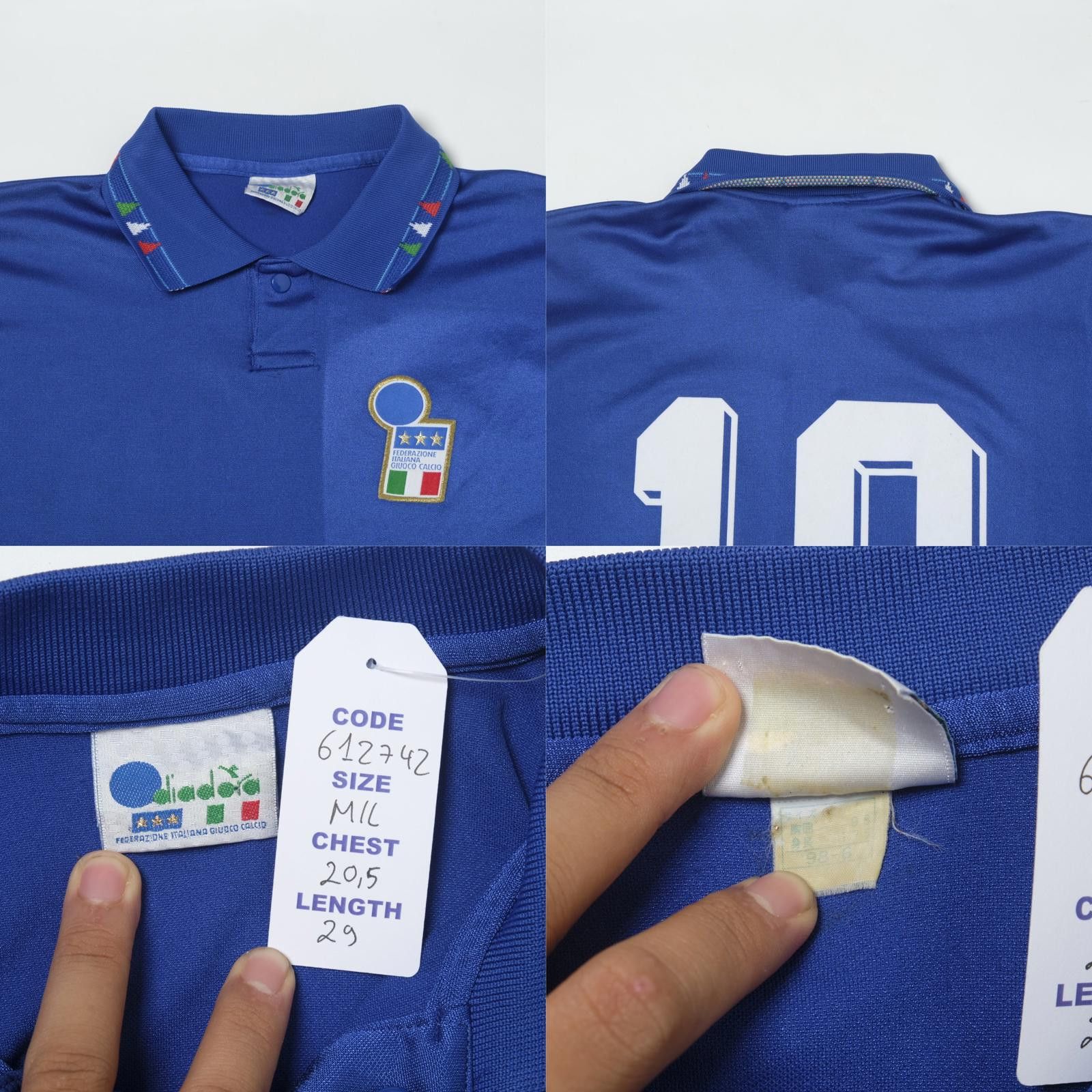 Diadora 1992/93 Italy Home Shirt Diadora (M/L) Size US M / EU 48-50 / 2 - 5 Thumbnail