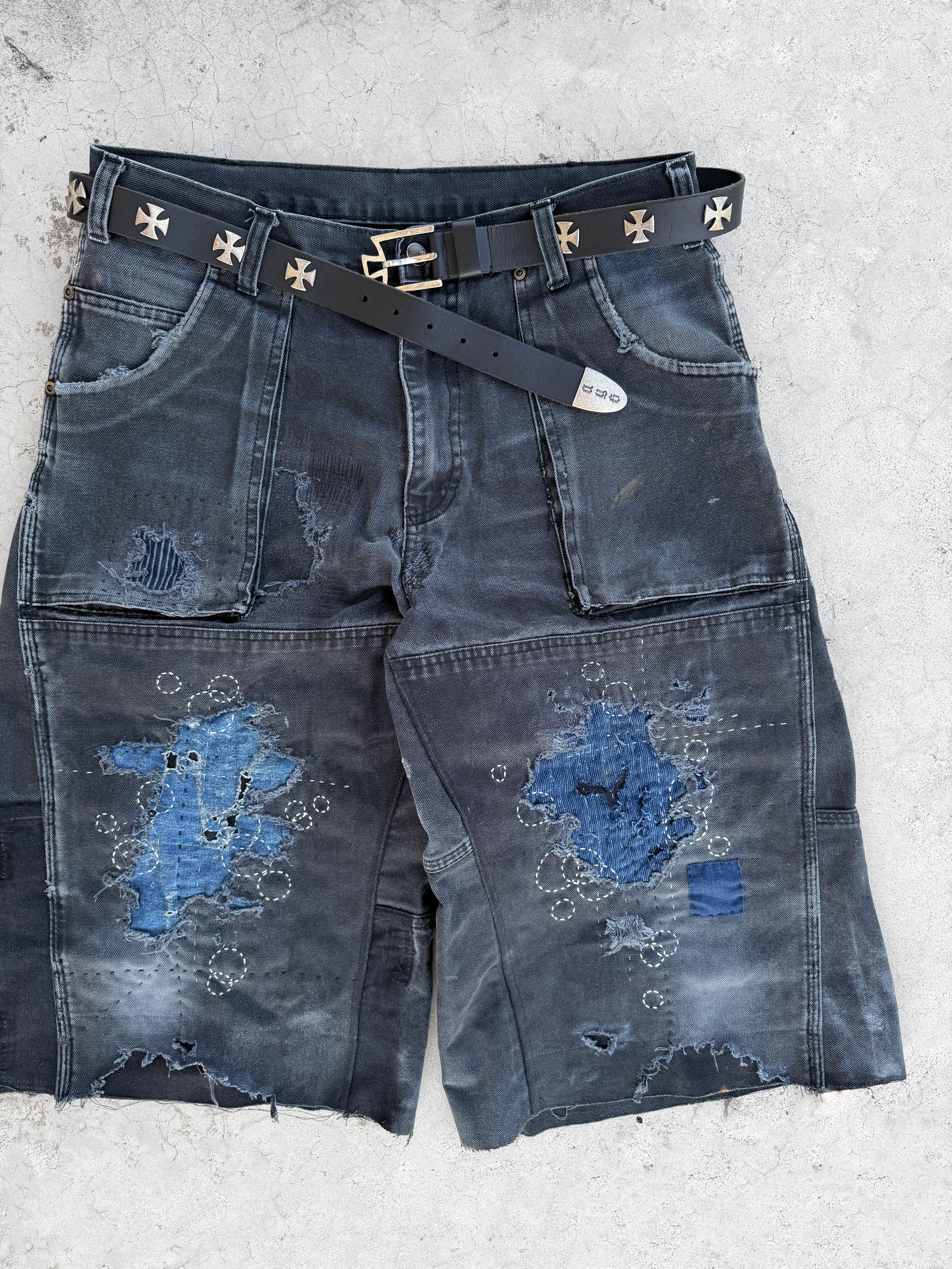 Japanese Brand Vintage Sashiko Repair Dickies Short Double Knee Pant Size US 34 / EU 50 - 1 Thumbnail