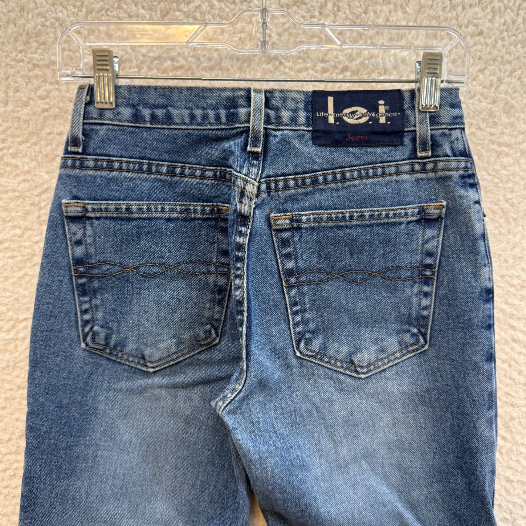 Vintage VINTAGE Lei Low Mid Rise Flare Jeans 0 24 Medium Wash Bootcut 100% Cotton Womens Boys Girls Mens Jeans Size 25" / US 0 / IT 36 - 5 Thumbnail