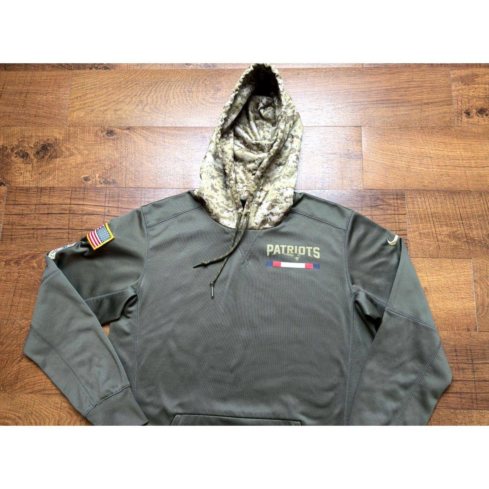 Nike Nike NFL New England Patriots Salute To Service Hoodie Mens Medium Green Camo Size US M / EU 48-50 / 2 - 3 Thumbnail